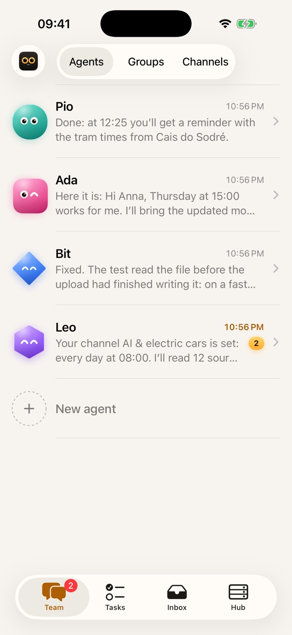 The team on the iPhone